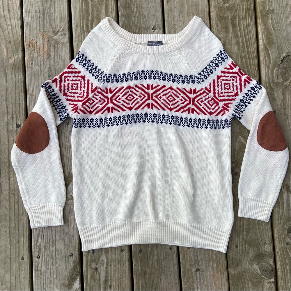 Market & Spruce fair isle elbow patch sweater Stitch Fix